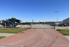 industrial lot, fence, gate