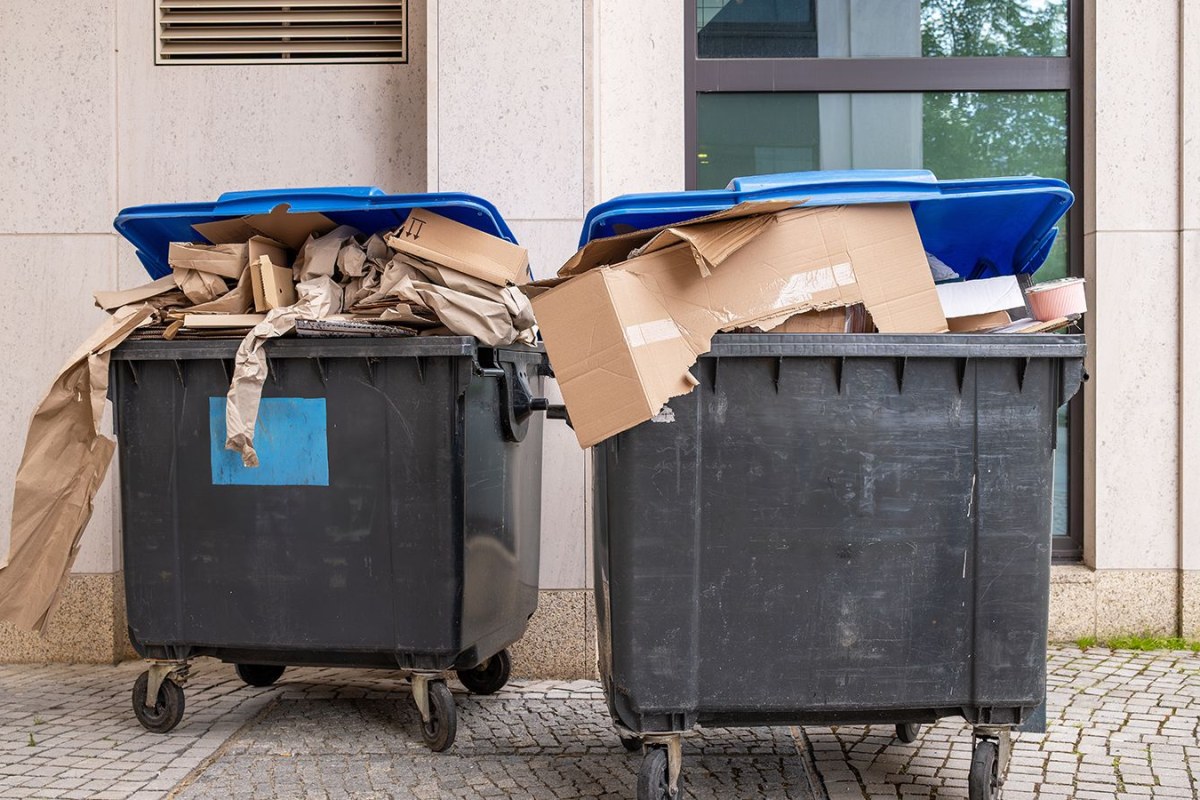 crushed cardboard boxes warehouse