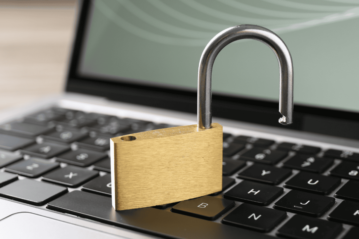 cybersecurity alert laptop