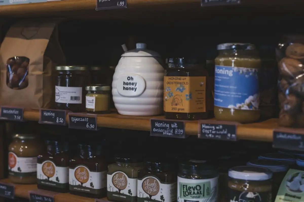 honey jar on shelf