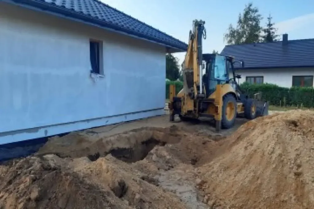 excavator construction work
