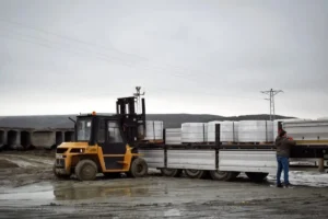 truck loading cargo