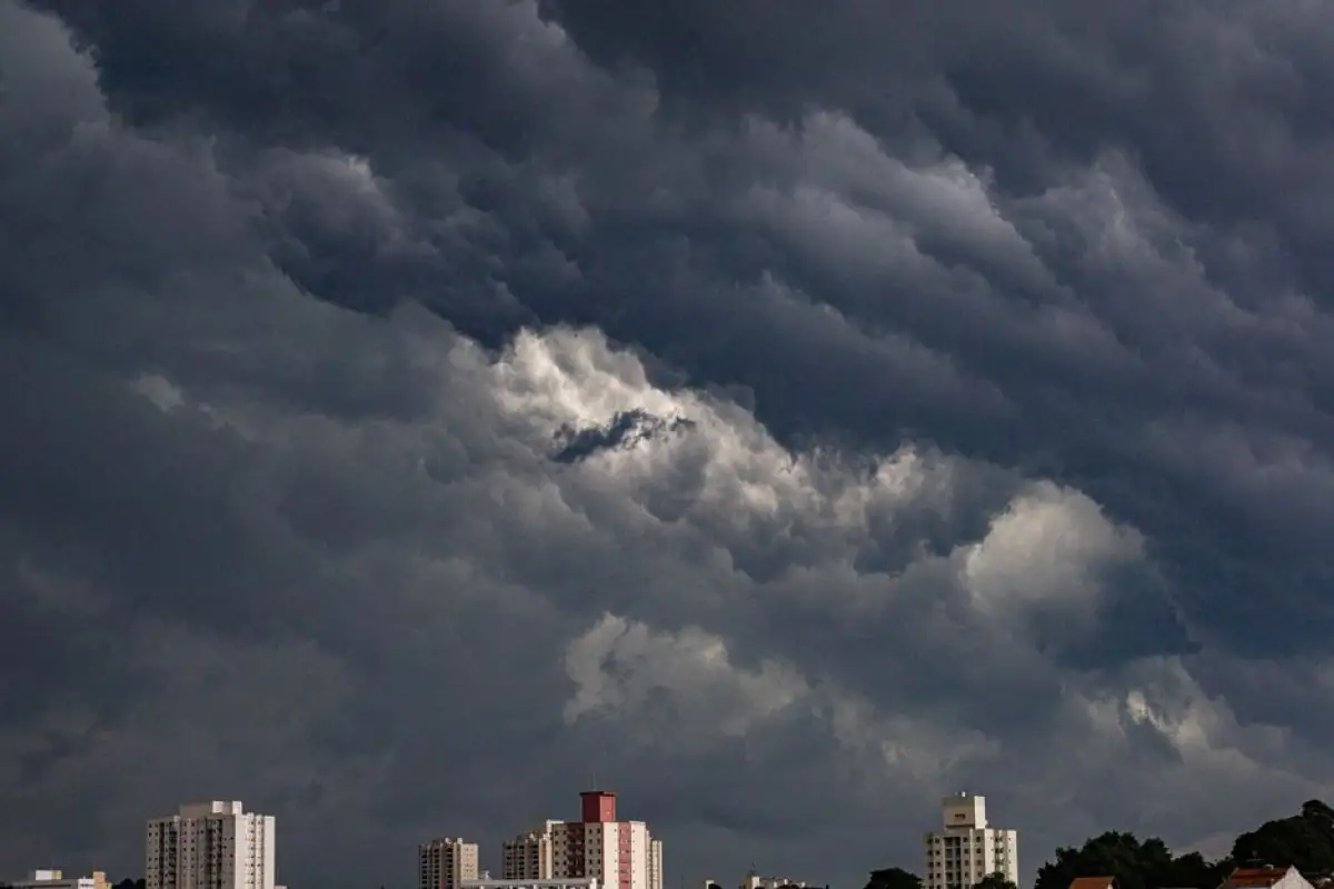 storm clouds over city
