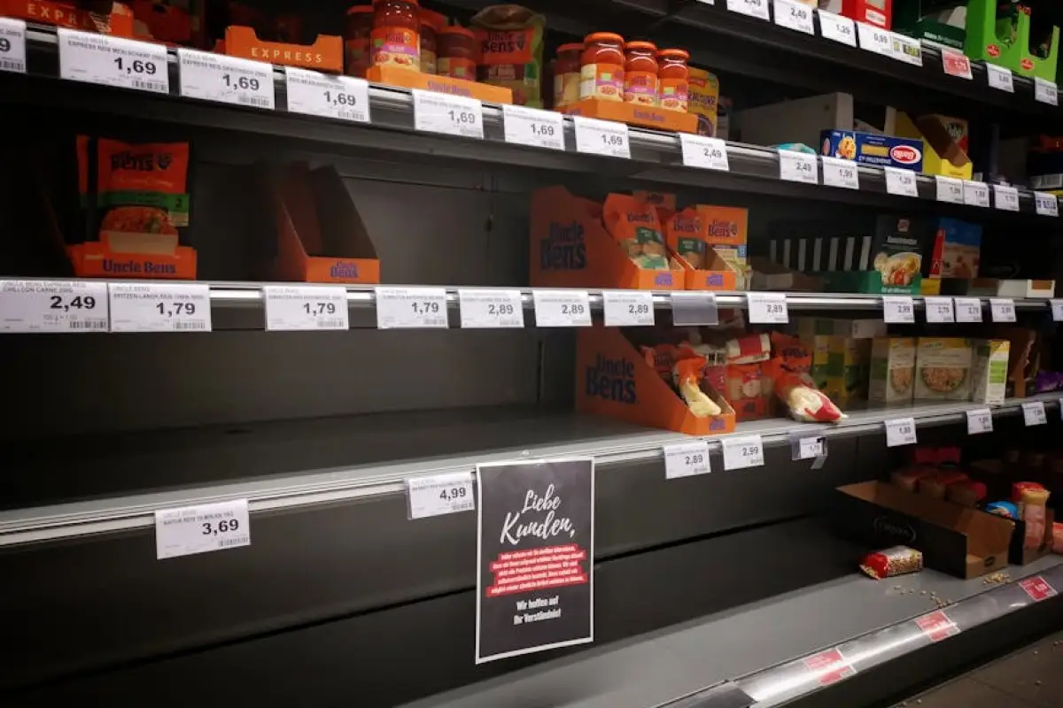 supermarket shelves