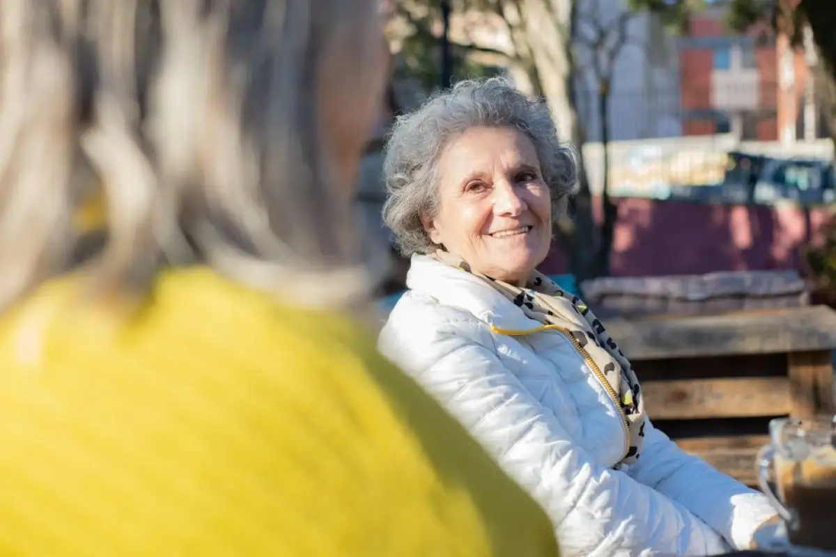 senior woman receiving pension