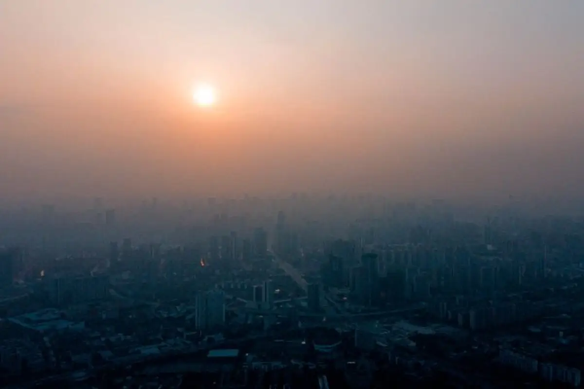 smog over city