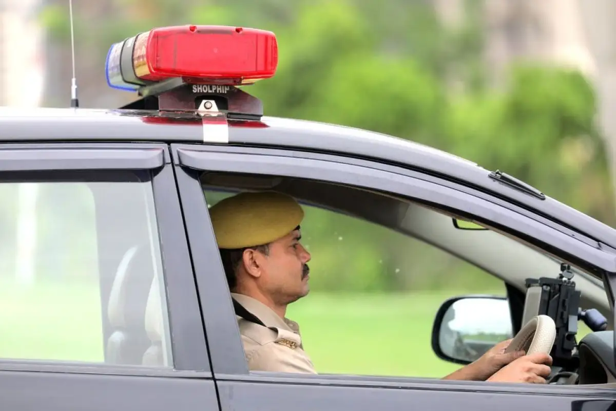 police car on highway