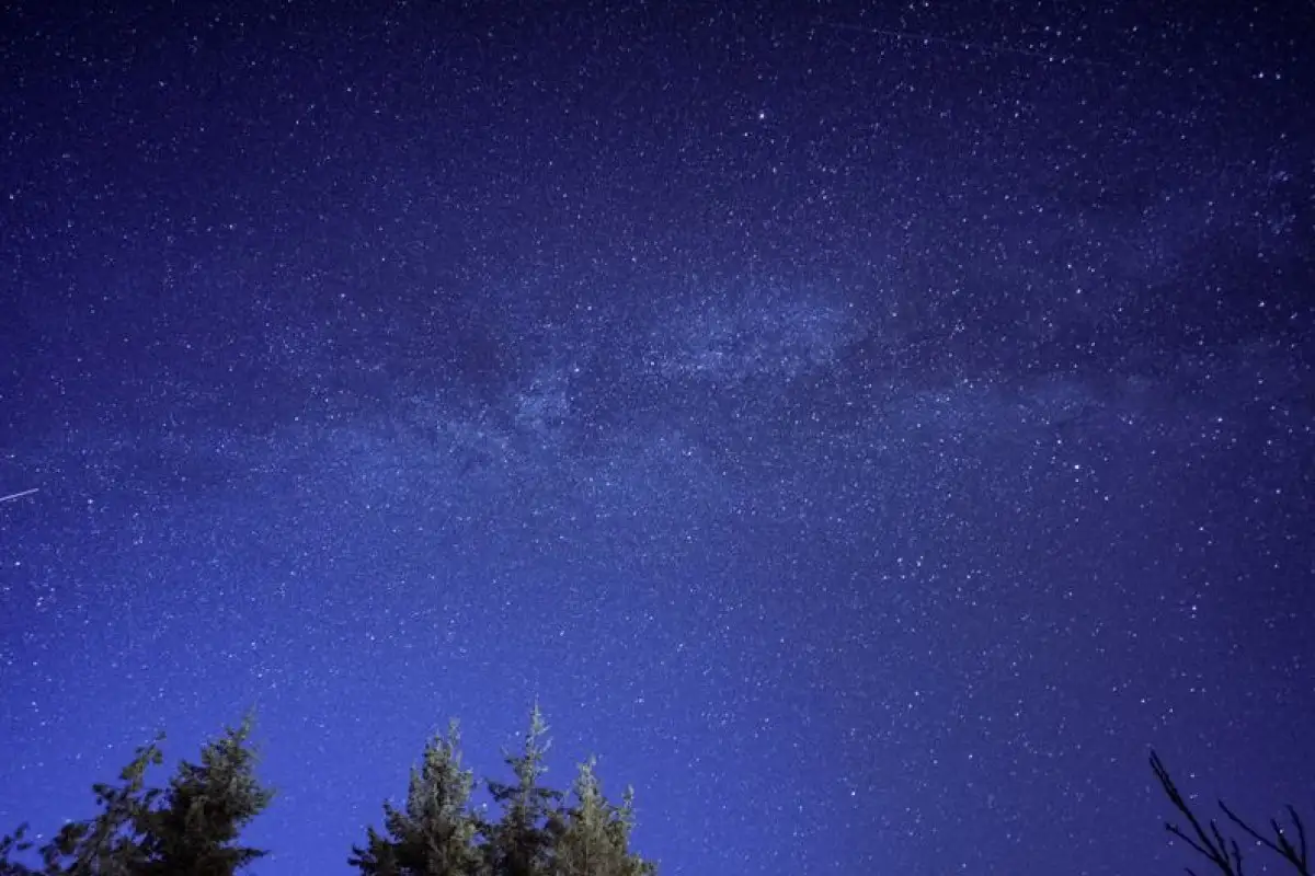 Perseid meteor shower night sky