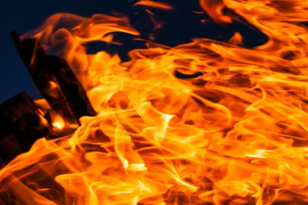 burning wooden church